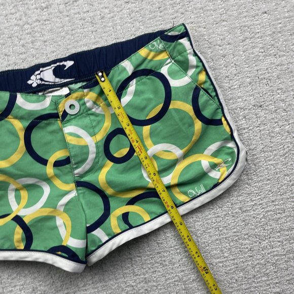 Y2K O'neil Mini Board Shorts Women's M Green Colorful Geometric Groovy AOP Surf - Picture 6 of 11
